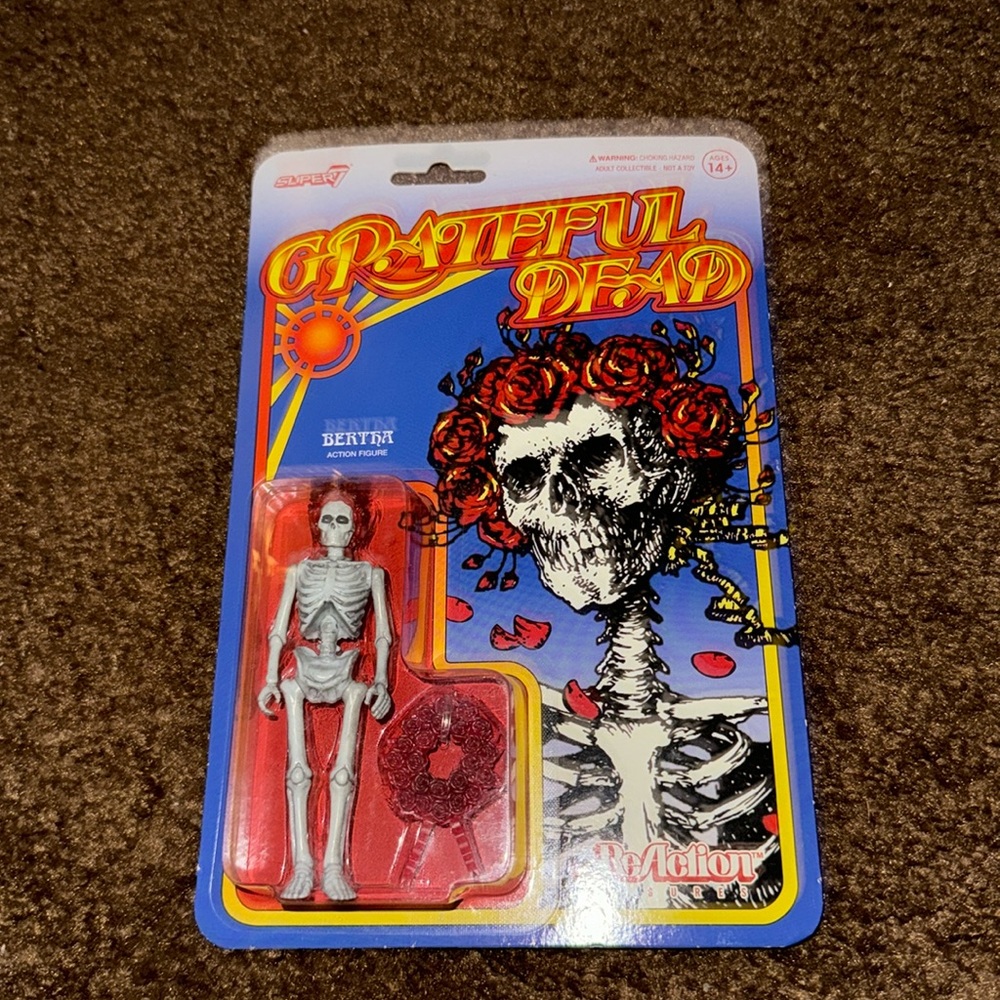 Grateful Dead “ Bertha “ Skeleton figurine sealed in original package. 1999.